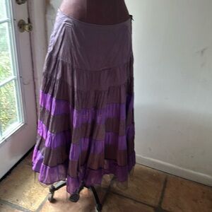 Cowgirls by Marrika Nakk OS Maxi purple hues. Vintage 100% silk